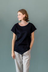 Blusenshirt Leinen schwarz
