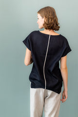 Blusenshirt Leinen schwarz