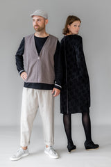 Wendeweste Leinen braun schwarz