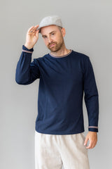 Herren Langarmshirt dunkelblau