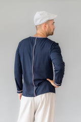 Herren Langarmshirt dunkelblau