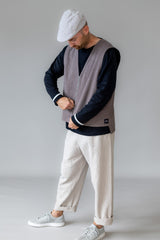 Wendeweste Leinen braun schwarz