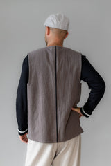 Wendeweste Leinen braun schwarz