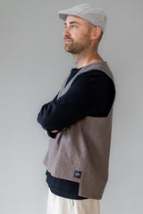 Wendeweste Leinen braun schwarz