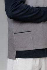 Wendeweste Leinen braun schwarz