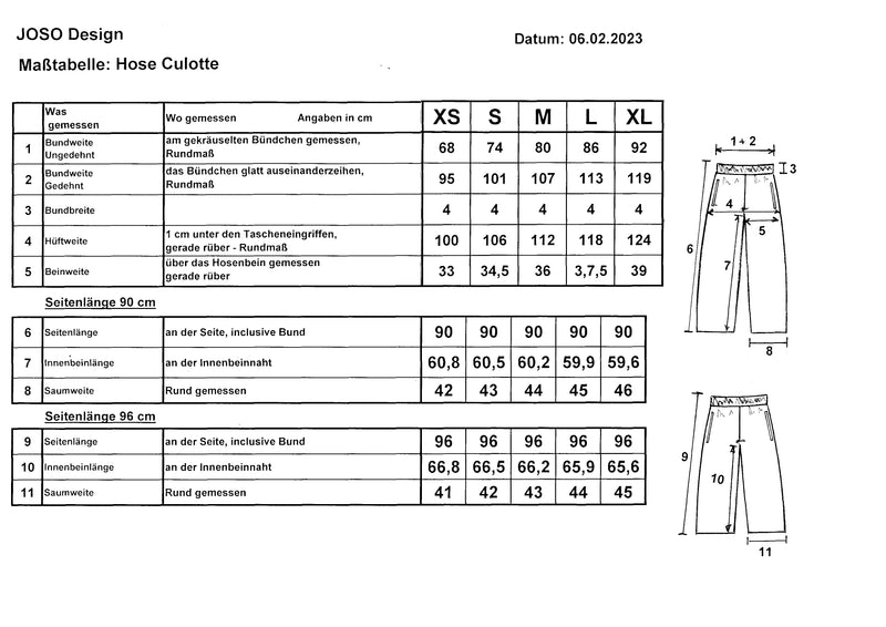 Culotte Leinen Sand