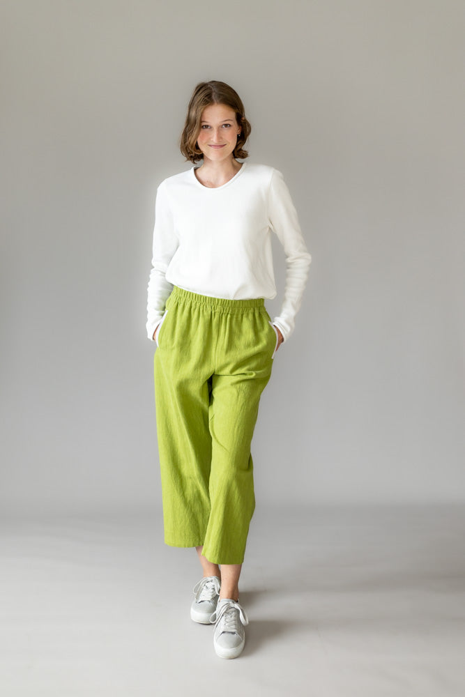 Culotte Leinen Pistazie