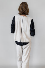 Wendeweste aus reinem Leinen – sand & schwarz