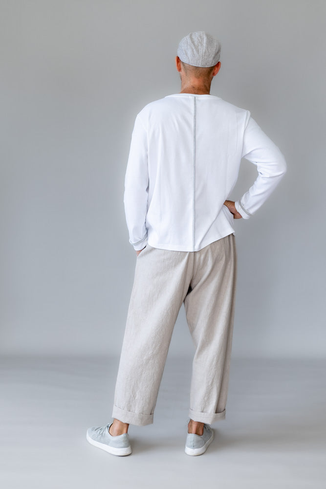 Herren Langarmshirt weiß