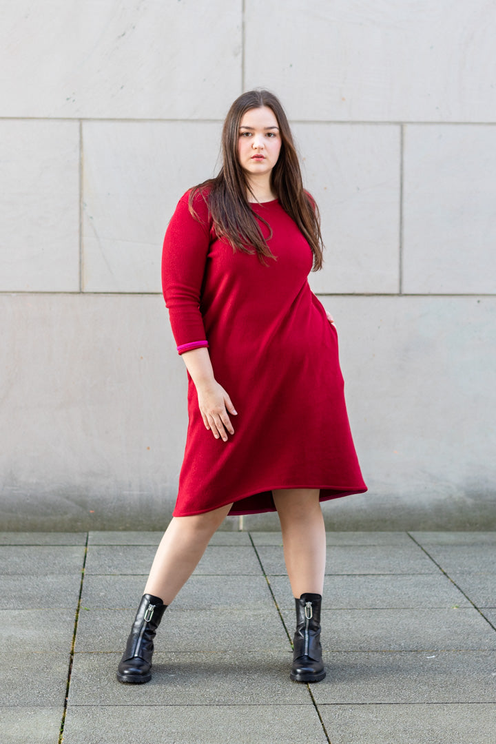 Kleid Granat & Fuchsia