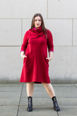 Kleid Granat & Fuchsia