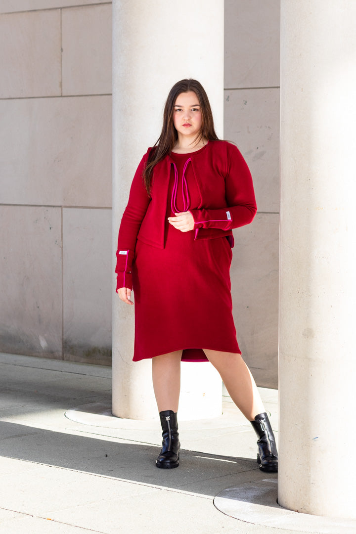 Kleid Granat & Fuchsia